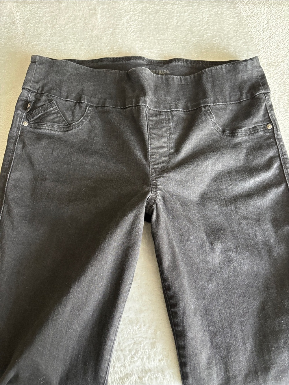 Rock & Republic Fever Denim Rx Black Pull-On Bootcut Jeans Women’s 16M EUC